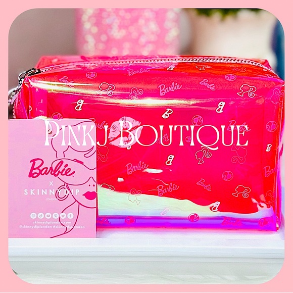 💗🎀{Barbie} x Skinny Dip Pink Transparent Logo Makeup Case | Cosmetic Pouch! - Picture 1 of 6